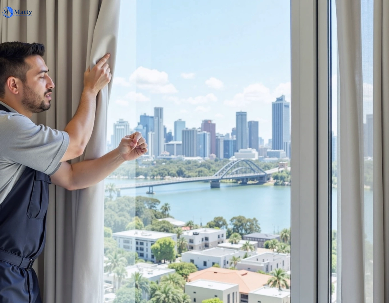 Professional curtain steam cleaning service pallara QLD by Matty Curtain Cleaning
