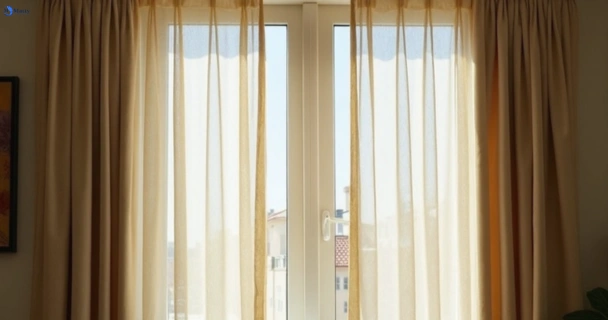 Dusty and dull curtains in pallara before steam cleaning